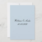 Dusty Blue Wedding Einladung (Rückseite)