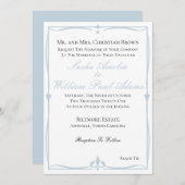 Dusty Blue Wedding Einladung (Vorne/Hinten)