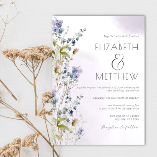 Dusty Blue Wedding Einladung