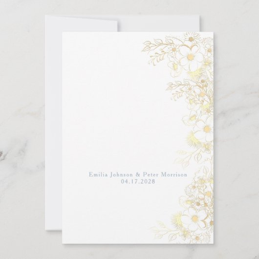 Dusty Blue Wedding Einladung (Rückseite)