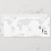 Dusty Blue Wedding Einladung Boarding Pass Ticket (Rückseite)