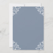 Dusty Blue Wedding Einladung | Elegant und Vintag (Rückseite)
