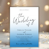 Dusty Blue Wedding Einladung Foto QR Code