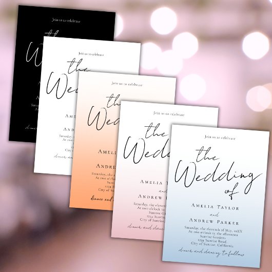 Dusty Blue Wedding Einladung Foto QR Code