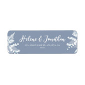 Dusty Blue Wedding Einladung Rücksendeadresse (Vorne)