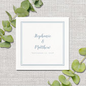Dusty Blue Wedding Elegant Simple Modern Empfang Serviette