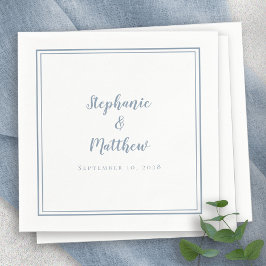 Dusty Blue Wedding Elegant Simple Modern Empfang Serviette