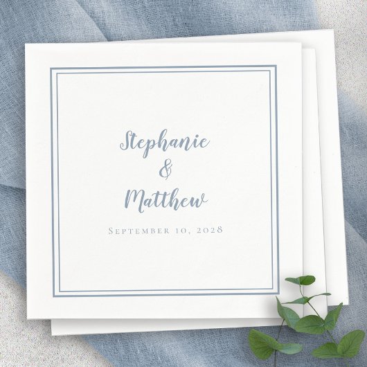 Dusty Blue Wedding Elegant Simple Modern Empfang Serviette