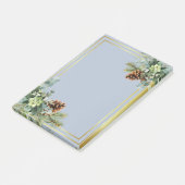 Dusty Blue Wedding Eukalyptus Greenerity Budget Post-it Klebezettel (angewinkelt)