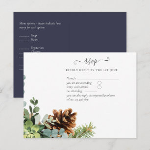 Dusty Blue Wedding Eukalyptus Greenerity Budget Postkarte