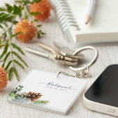 Dusty Blue Wedding Eukalyptus Greenerity Budget Schlüsselanhänger (Vorderseite rechts)