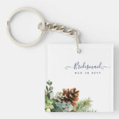 Dusty Blue Wedding Eukalyptus Greenerity Budget Schlüsselanhänger (Vorderseite)
