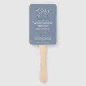 Dusty Blue Wedding Fächer (Rückseite)