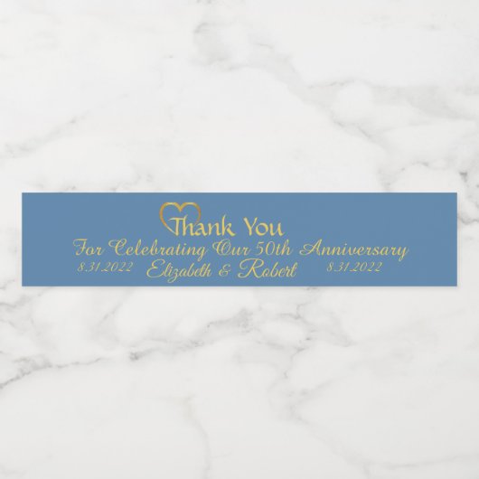 Dusty Blue Wedding Favor Wasserflaschenetikett (Einzelnes Label)