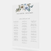 Dusty Blue Wedding Floral Alphabetical Seating Acrylschild (Winkel)