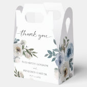 Dusty Blue Wedding Floral Elegantes Script Rustic Geschenkschachtel (Geöffnet)
