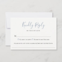 Dusty Blue Wedding Food Allergy RSVP Card