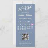Dusty Blue Wedding Foto QR Code Elegant (Vorderseite)