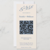 Dusty Blue Wedding Foto QR Code Elegant (Vorderseite)