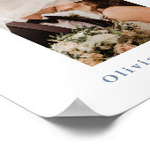 Dusty Blue Wedding FOTO Tischnummer Poster (Ecke)
