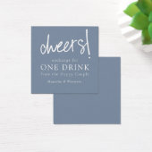 Dusty Blue Wedding Free Drinks Tokens (Schreibtisch)