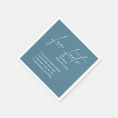 Dusty Blue Wedding Fun Fakten Serviette (Ecke)