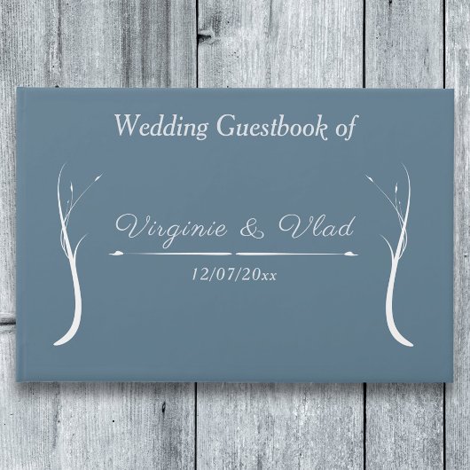 Dusty Blue Wedding Guest Book Gästebuch