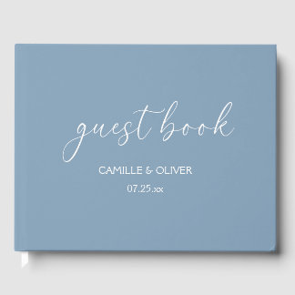 Dusty Blue Wedding Guest Book Gästebuch