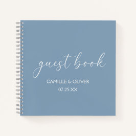 Dusty Blue Wedding Guest Book Notizblock