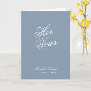 Dusty Blue Wedding ihre Vows Book Bridge Simple Karte