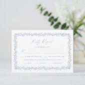 Dusty Blue Wedding Invitation UAWG Response Card RSVP Karte (Stehend Vorderseite)