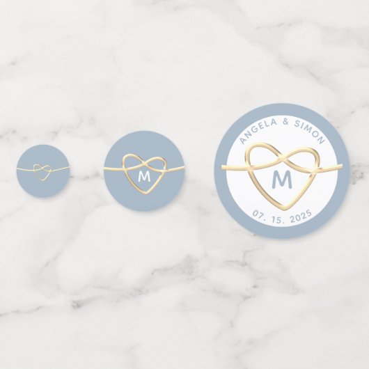 Dusty Blue Wedding Konfetti (Rückseiten)