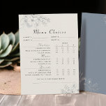 Dusty Blue Wedding Menü<br><div class="desc">Genießen Sie eine zeitlose Eleganz mit unserer Vintagen Dusty Blue Wedding Menu Card,  die mit aufwändigen vergoldeten silbernen Blumenspitzen geschmückt ist. Diese Karte mit modernen Kalligrafien ergänzt Ihren besonderen Tag um eine Touch an Eleganz.</div>