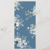 Dusty Blue Wedding Menü Blumenmenü Menükarte (Rückseite)