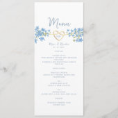 Dusty Blue Wedding Menu Menükarte (Vorderseite)