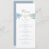 Dusty Blue Wedding Menu Menükarte (Vorne/Hinten)