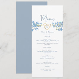 Dusty Blue Wedding Menu Menükarte