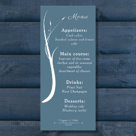 Dusty Blue Wedding Menu Menükarte