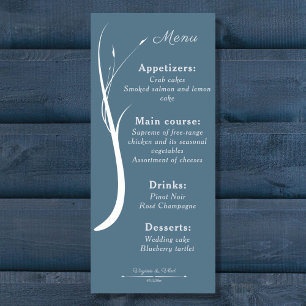 Dusty Blue Wedding Menu Menükarte