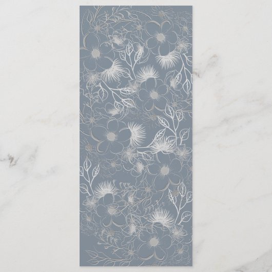 Dusty Blue Wedding Menu Menükarte (Rückseite)