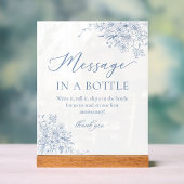Dusty Blue Wedding Message in einer Flasche Acrylschild