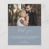 Dusty Blue Wedding Minimalistisch Dankeskarten Flyer (Hinten)
