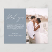 Dusty Blue Wedding Minimalistisch Dankeskarten Flyer (Vorne)