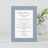Dusty Blue Wedding Modern Chic Borders Menükarte (Stehend Vorderseite)