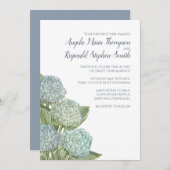Dusty Blue Wedding Modern Hydrangea Simple Einladung (Vorne/Hinten)