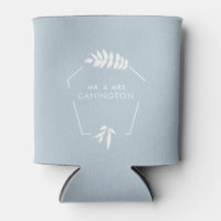 Dusty Blue Wedding Mr. & Mrs. Can Cooler