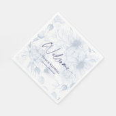 Dusty Blue Wedding Napkin - Willkommen Serviette (Ecke)