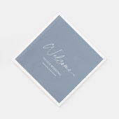 Dusty Blue Wedding Napkin - Willkommen Serviette (Ecke)