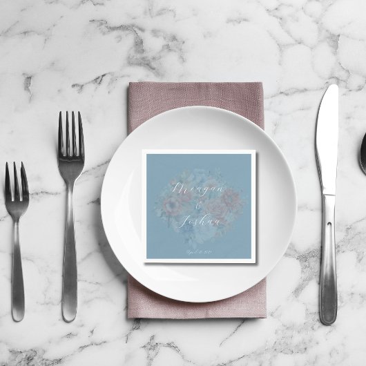 Dusty Blue Wedding Napkins Serviette