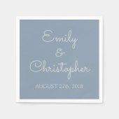 Dusty Blue Wedding oder Empfang Simple Napkins Serviette (Vorderseite)